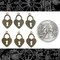 Chocolate Brown Plated Brass Heart Padlock Charms - Set of Six - RB-C202